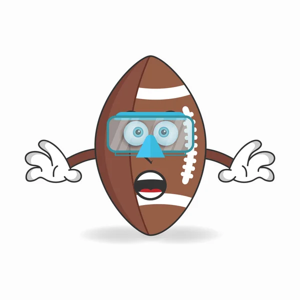 Die Figur Des American Football Maskottchens Taucht Vektorillustration — Stockvektor