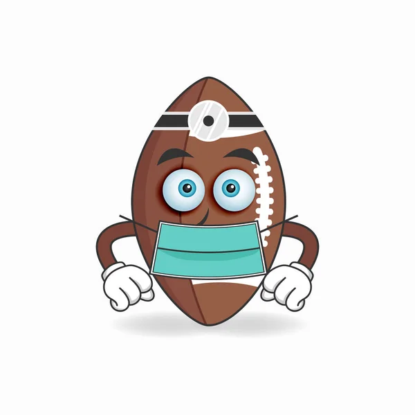 Die Maskottchen Figur Des American Football Wird Ärztin Vektorillustration — Stockvektor