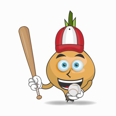 Beyzbol takımlı soğan maskotu karakter..