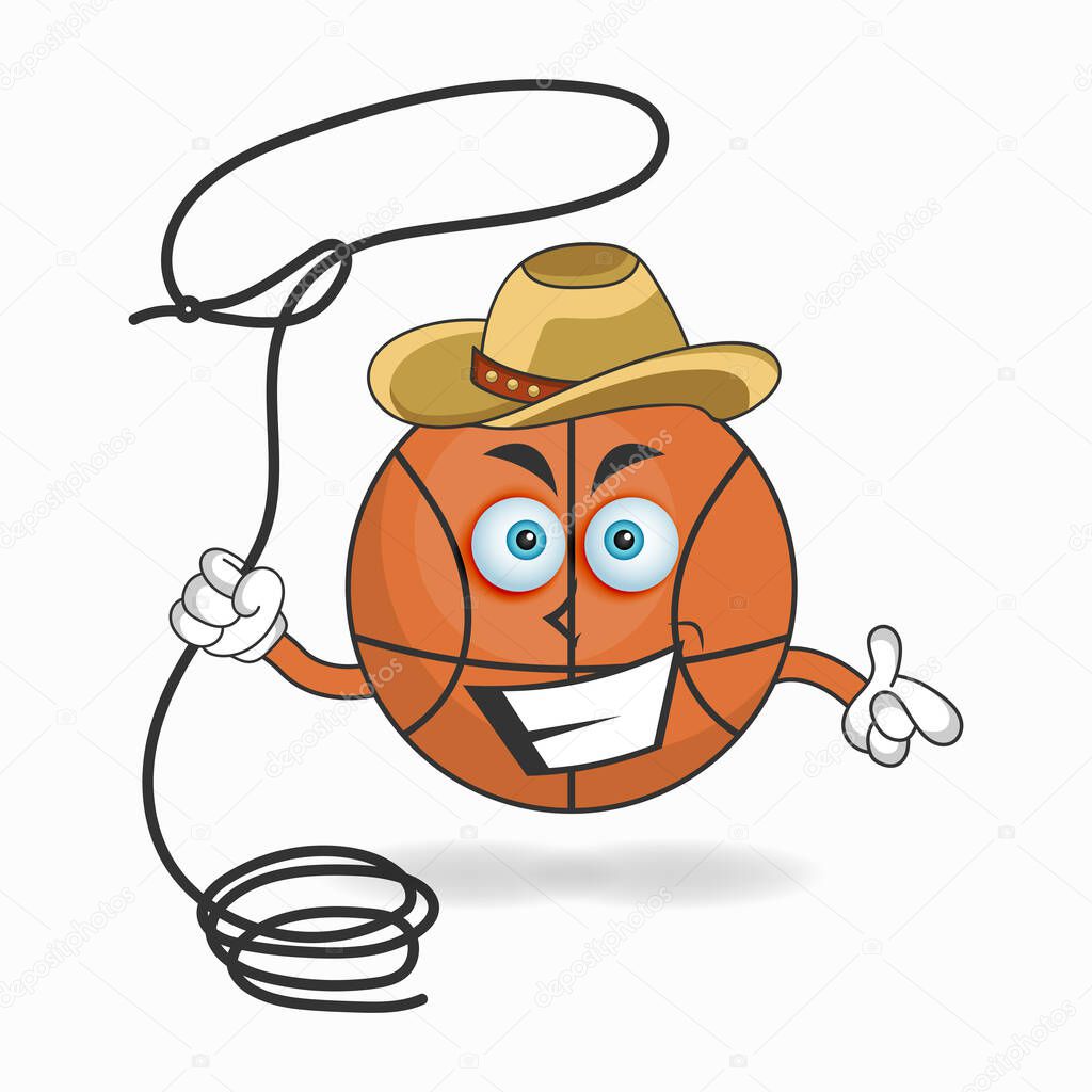 The Basketball mascot character becomes a cowboy.