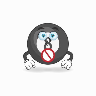 Nutku tutulmuş bilardo topu maskotu..