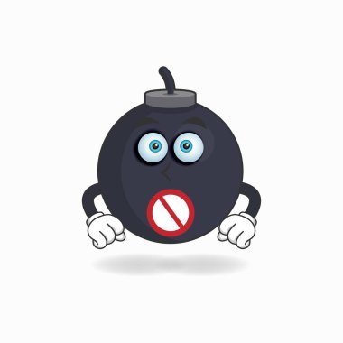 Nutku tutulmuş Boom maskotu karakteri..