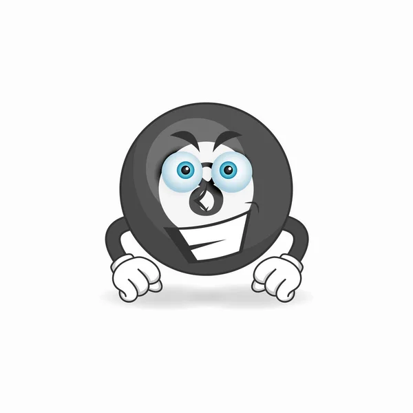 Personaje Mascota Bola Billar Con Expresión Sonrisa — Vector de stock