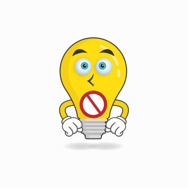 Nutku tutulmuş Ampul maskotu karakteri.