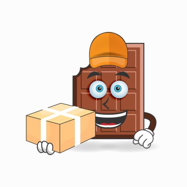 Çikolata maskotu karakteri teslimatçıdır..