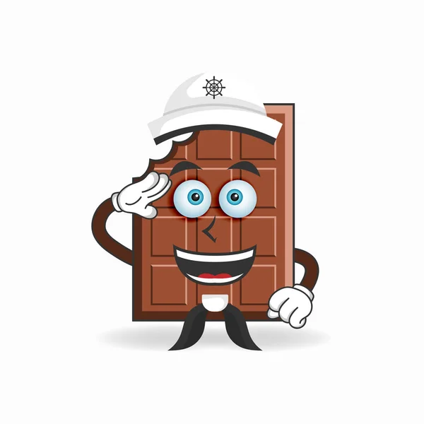 Personaje Mascota Chocolate Convierte Marinero — Vector de stock