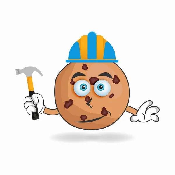 Caráter Mascote Cookies Torna Construtor — Vetor de Stock