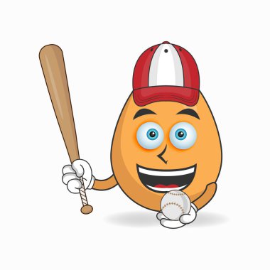 Beyzbol takımlı yumurta maskotu karakter..