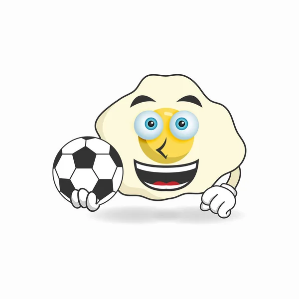 Personnage Mascotte Egg Devient Joueur Football — Image vectorielle