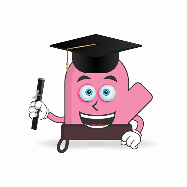 Gloves Mascot Character Becomes Scholar — Stock Vector