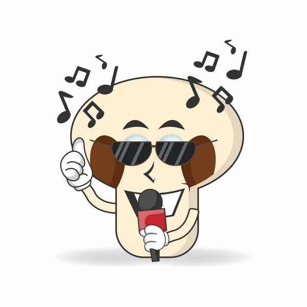 Mascotte Champignons Chante — Image vectorielle