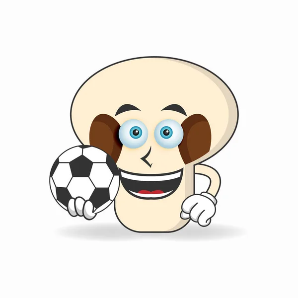 Personnage Mascotte Champignons Devient Joueur Football — Image vectorielle