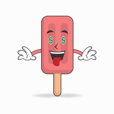 Kırmızı Dondurma maskotu, para getiren bir karakter..