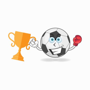 Futbol topu maskotu bir boks kupası kazandı..