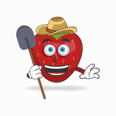 Çilek maskotu karakteri çiftçi oluyor..