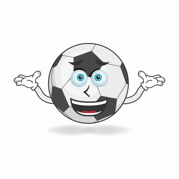 Kafası Karışmış Futbol Topu Maskotu Karakteri — Stok Vektör