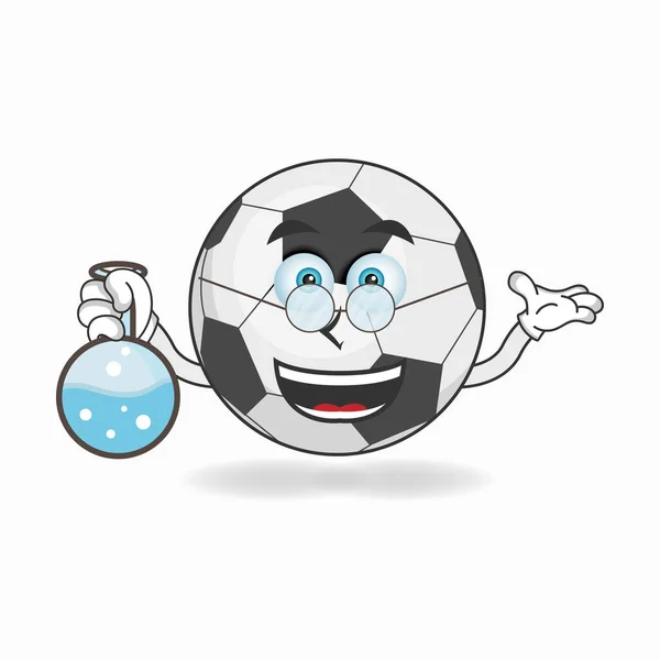 Персонаж Футбольного Мяча Становится Ученым — стоковый вектор