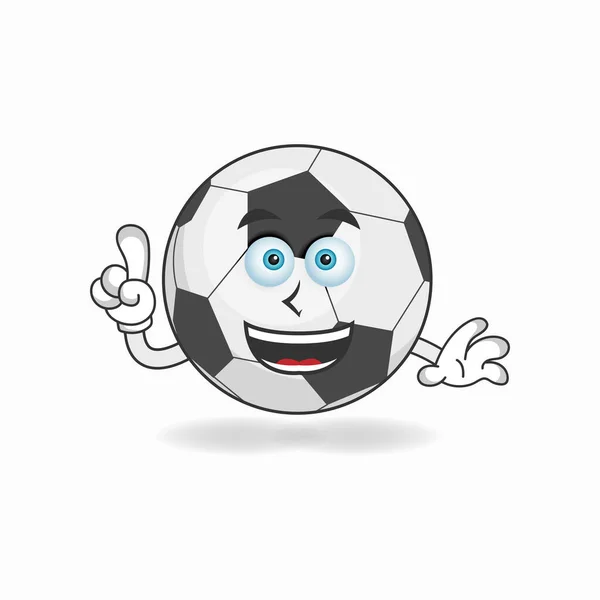 Gülen Yüzlü Futbol Topu Maskotu Karakteri — Stok Vektör