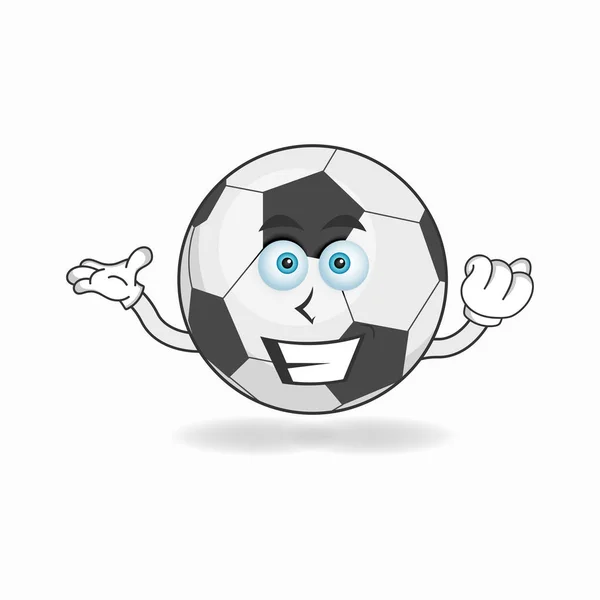Gülen Yüzlü Futbol Topu Maskotu Karakteri — Stok Vektör