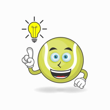 Tenis topu maskotu karakteri bir fikir edinir..