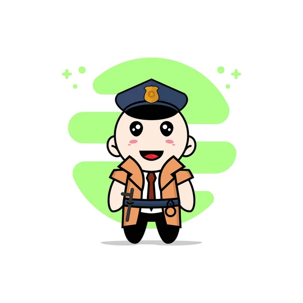 Lindo Personaje Detective Con Traje Policía Concepto Diseño Mascotas — Archivo Imágenes Vectoriales