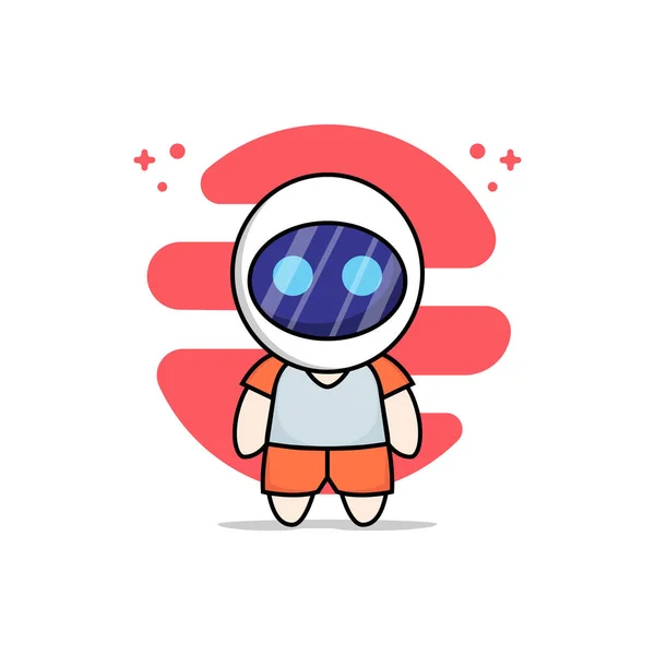 Nette Kinderfigur Astronautenkostüm Maskottchen Design Konzept — Stockvektor
