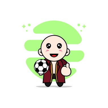 Elinde balo tutan sevimli bir avukat. Maskot tasarımı konsepti