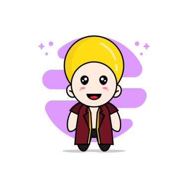 Limon kostümü giyen sevimli bir avukat. Maskot tasarımı konsepti