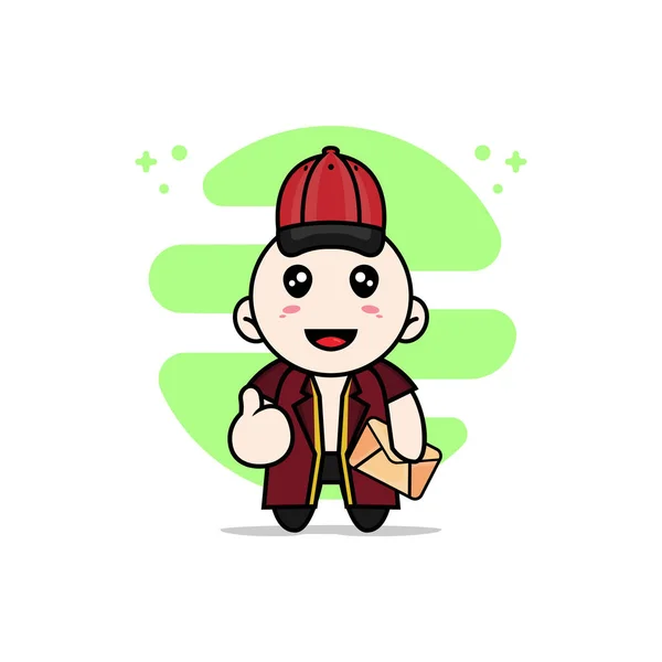 Lindo Personaje Abogado Con Traje Cartero Concepto Diseño Mascotas — Vector de stock