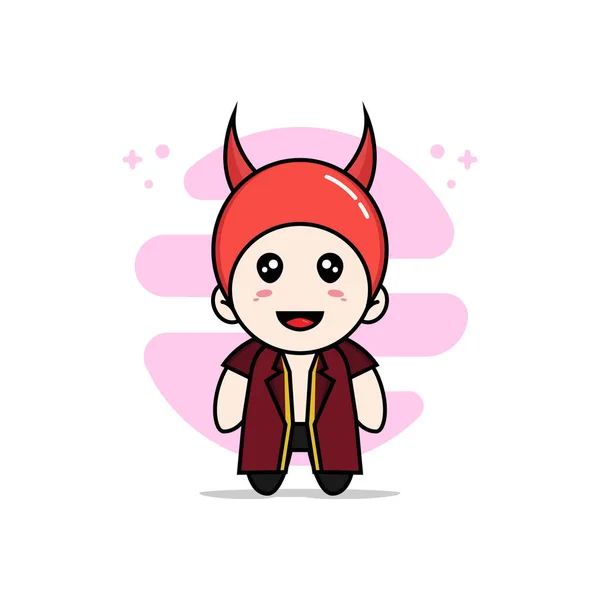 Lindo Personaje Abogado Con Traje Diablo Concepto Diseño Mascotas — Vector de stock