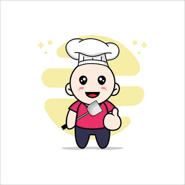 Lindo Personaje Niños Con Traje Chef Concepto Diseño Mascotas — Vector de stock