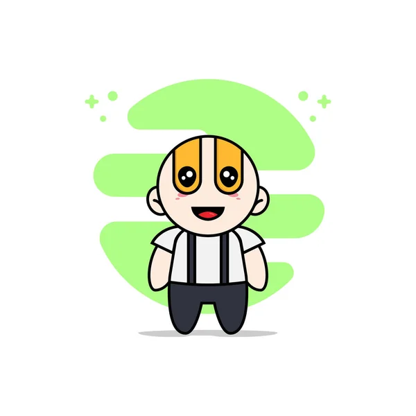 Lindo Personaje Chico Geek Usando Traje Superhéroe Concepto Diseño Mascotas — Vector de stock