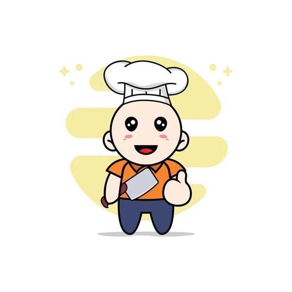 Lindo Personaje Mensajero Con Traje Chef Concepto Diseño Mascotas — Vector de stock
