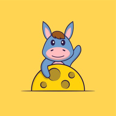 Tatlı lama Ay 'da. Hayvan çizgi film kavramı izole edildi. Tişört, tebrik kartı, davetiye kartı ya da maskot olarak kullanılabilir..