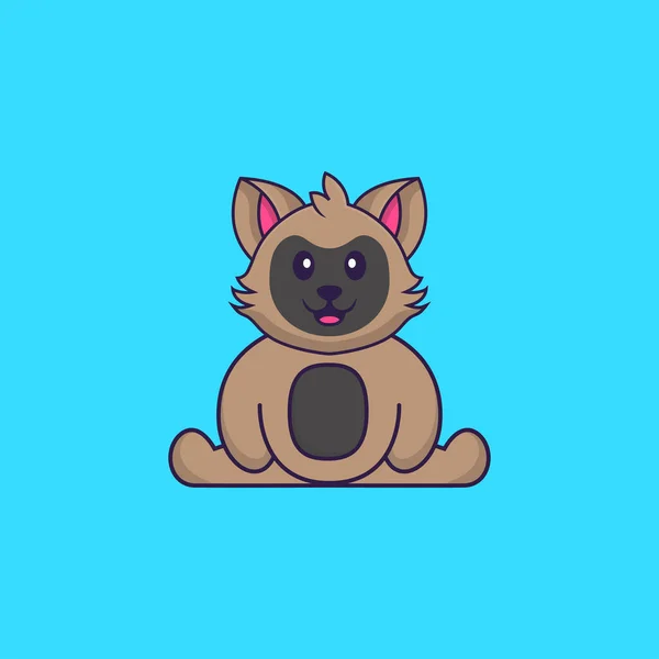 Lindo Gato Está Sentado Animal Concepto Dibujos Animados Aislado Puede — Vector de stock