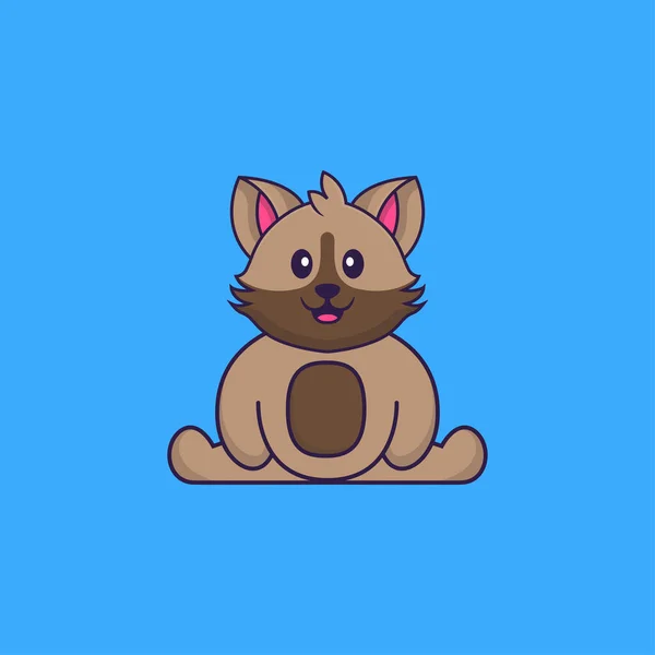 Lindo Gato Está Sentado Animal Concepto Dibujos Animados Aislado Puede — Vector de stock