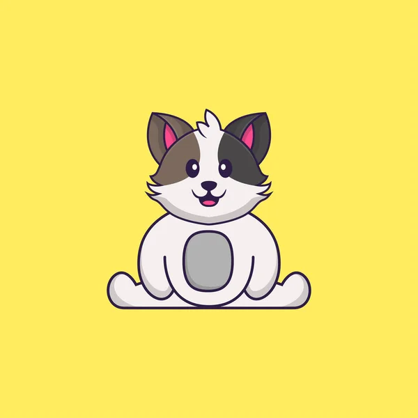 Lindo Gato Está Sentado Animal Concepto Dibujos Animados Aislado Puede — Vector de stock