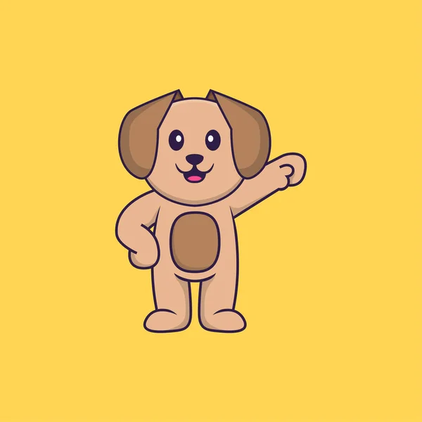 かわいい犬の英雄 動物の漫画の概念は孤立した Tシャツ グリーティングカード 招待カード マスコットに使用できます — ストックベクタ