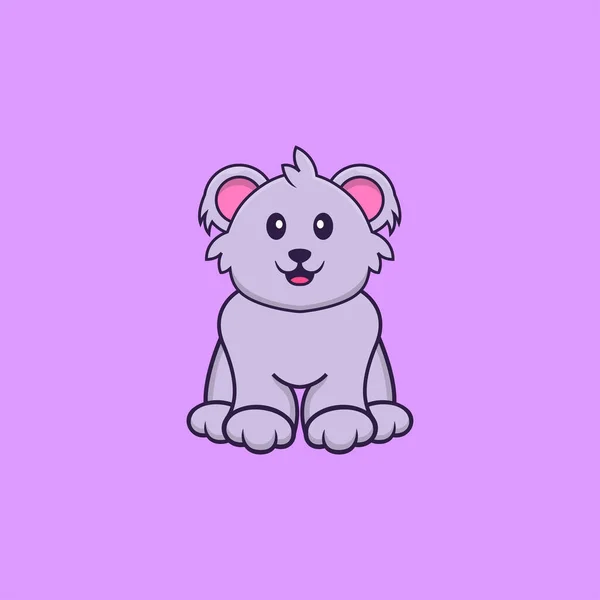 Mignon Koala Est Assis Concept Dessin Animé Animal Isolé Peut — Image vectorielle