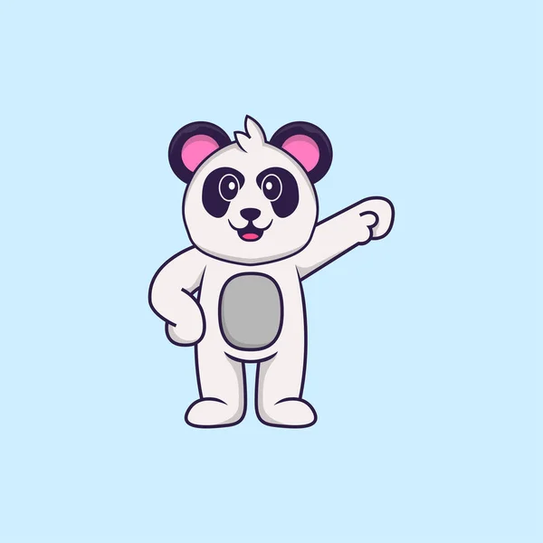 かわいいパンダのヒーロー 動物の漫画の概念は孤立した Tシャツ グリーティングカード 招待カード マスコットに使用できます — ストックベクタ