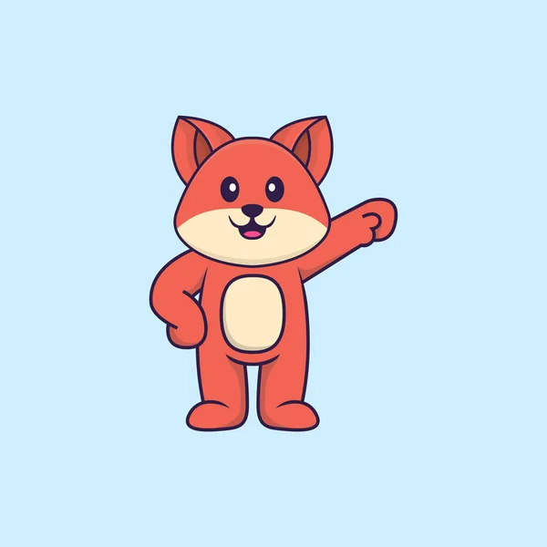 Cute Fox Hero Animal Cartoon Concept Isolated Can Used Shirt — Stock Vector