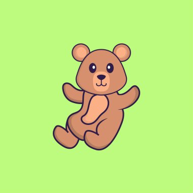 Şirin sıçan uçuyor. Hayvan çizgi film kavramı izole edildi. Tişört, tebrik kartı, davetiye kartı ya da maskot olarak kullanılabilir..