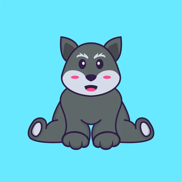 Cute Fox Sitting Animal Cartoon Concept Isolated Can Used Shirt — Stock Vector