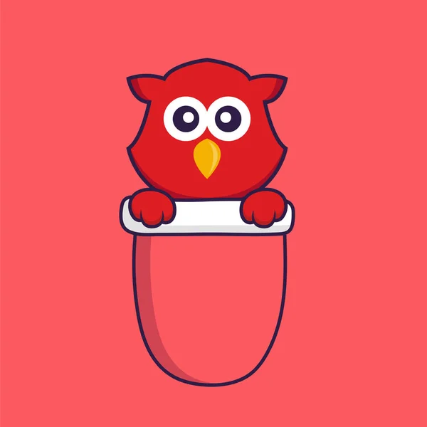 Leuke Vogel Rode Zak Dierenspotconcept Geïsoleerd Kan Gebruikt Worden Voor — Stockvector