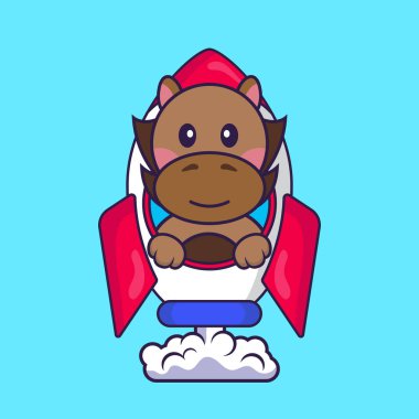 Roketle uçan şirin at..