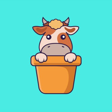 Çiçek vazosundaki şirin inek..