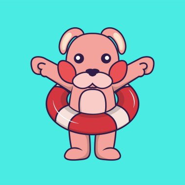 Şamandıra kullanan sevimli bir tavşan..