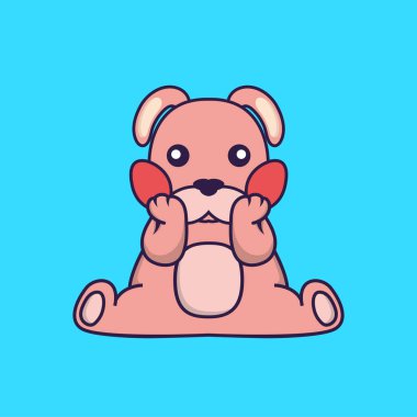 Şirin tavşan oturuyor..