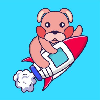 Roketin üstünde uçan sevimli tavşan..