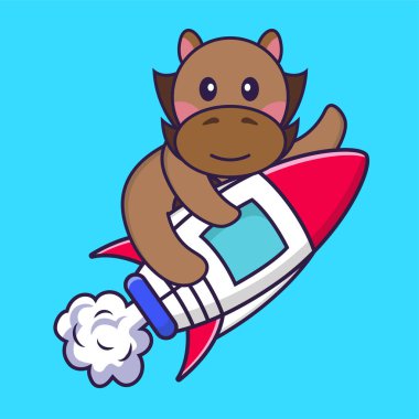 Roketle uçan şirin at..